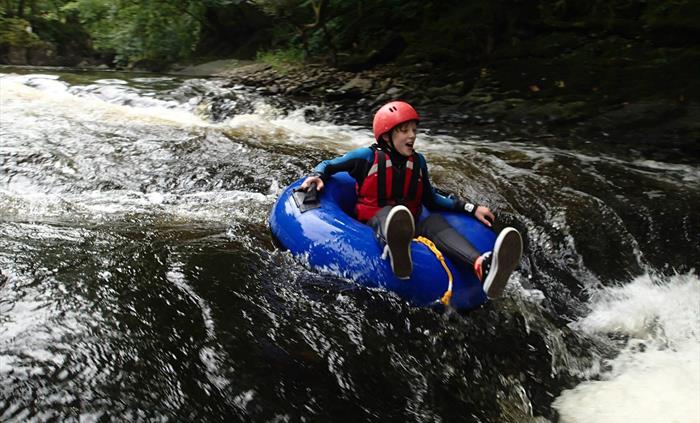 White water tubing on the river in Llandysul
